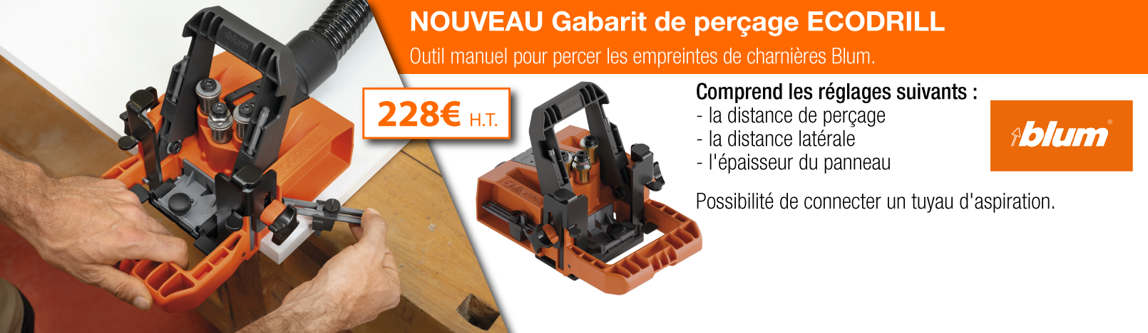 Slider gabarit de perçage BLUM