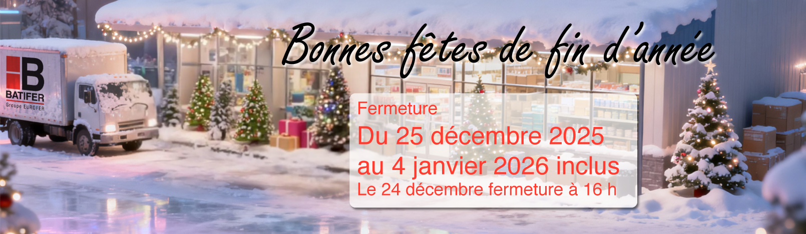 Fermeture de fin d'année 2025