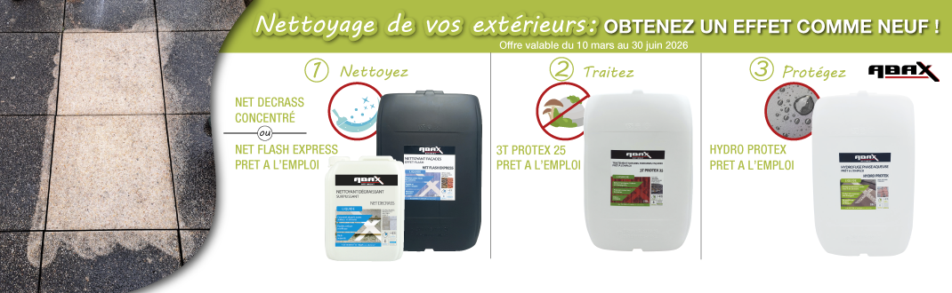 Slider Nettoyants extérieurs ABAX 2026