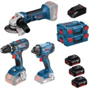 Kit 3 outils 18V-4 Ah - Perceuse-visseuse + visseuse à chocs + meuleuse