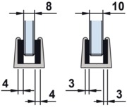 Guide CLAMB pour porte coulissante verre