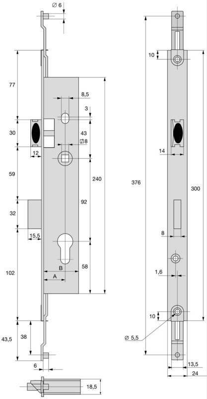 Serrure pour porte basculante à verrouillage horizontal bilatéral -  BATIFER, quincaillerie professionnelle, spécialiste du bâtiment et de  l'agencement