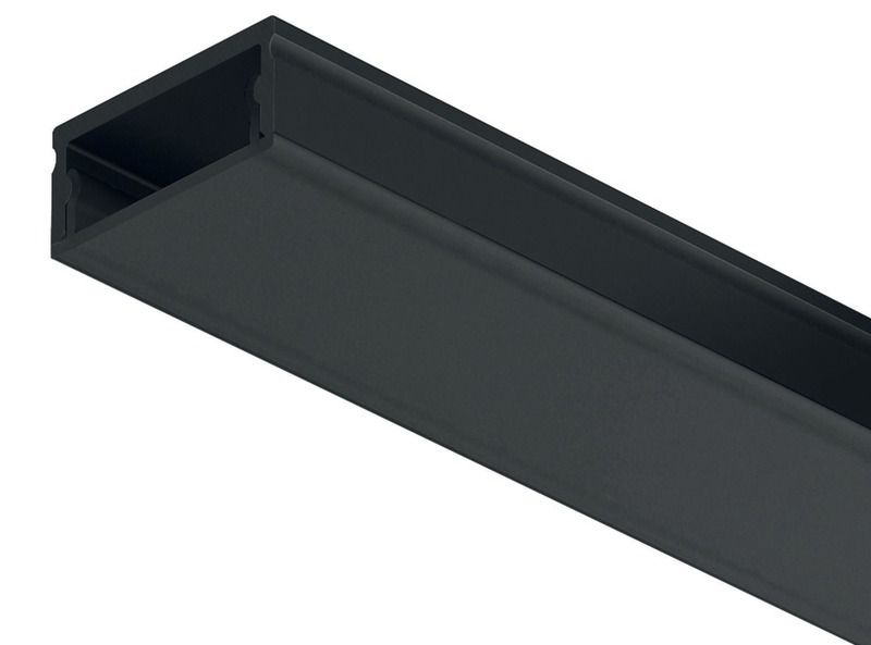 Profil et diffuseur noir 8 mm hauteur