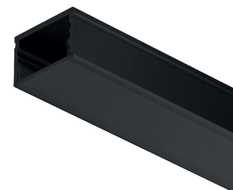 Profil et diffuseur noir 12 mm hauteur