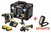 Kit 3 outils 18 V + 2 batteries 18 V - 5 Ah chargeur + 1 lampe DCL 182-XJ OFFERTE