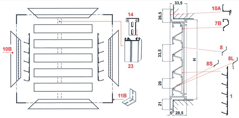 Grille murale 411 à assembler - BATIFER, quincaillerie professionnelle,  spécialiste du bâtiment et de l'agencement