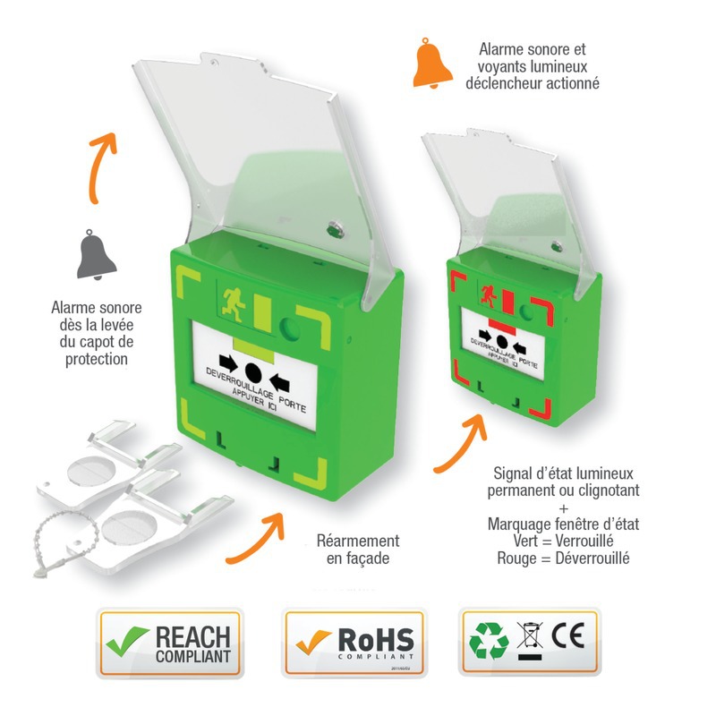 Déclencheurs leds + buzzer avec capot