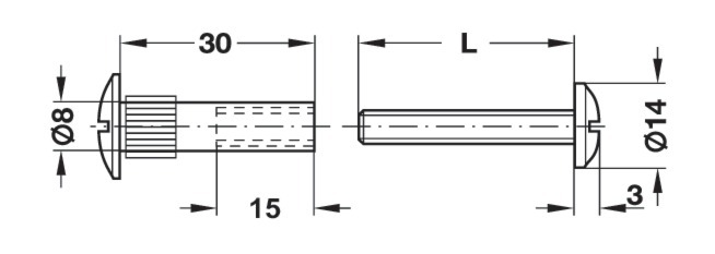 VIS DE JONCTION ACIER NICKELE PERMO - M6 Filetage M6