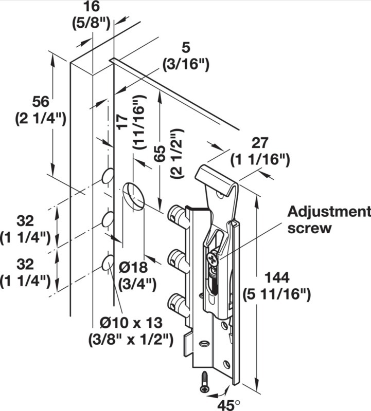 Rail suspension ferrure suspension pour meuble SH pour