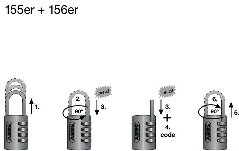 Cadenas à combinaison Abus 145/40, Code à 4 chiffres