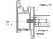 Fixation simple face (portes bois / PVC / aluminium)