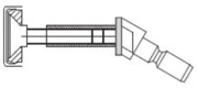 Fixation simple face traversante pour poignées de tirage à 45° (portes bois / PVC / aluminium)